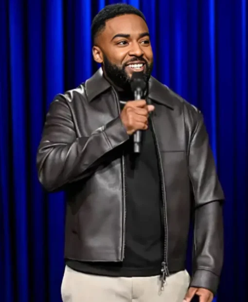 Ian Lara The Tonight Show Starring Jimmy Fallon S13 Black Leather Jacket