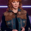 Reba McEntire The Voice S26 Embroidered Suede Denim Jacket For Women