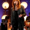 Reba McEntire The Voice S28 Black Fringed Leather Jacket