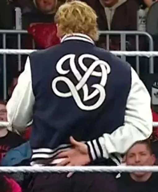 Monday Night RAW 2025 Logan Paul Black and White Varsity Jacket