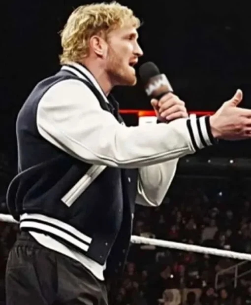 WWE RAW Logan Paul Black and White Varsity Jacket