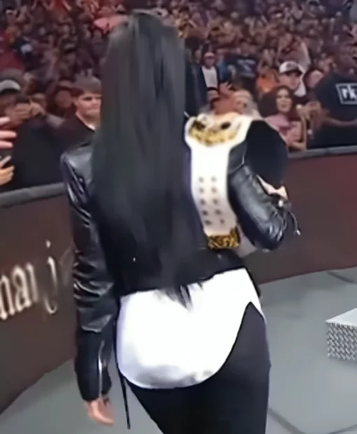 Women Stephanie Vaquer WWE Cropped Black Leather Jacket