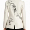 Women Love Letter Feather Sleeves White Blazer