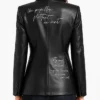 Womens Black Love Letter Feather Sleeves Blazer
