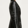 Womens Love Letter Feather Sleeves Black Blazer Side