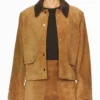 Womens Walters Crop Suede Leather Jacket