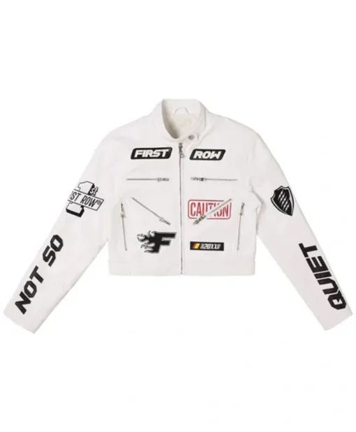 WWE Charlotte Flair Cropped White Racing Jacket