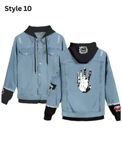 Buy Xxxtentacion Blue and Black Denim Jacket
