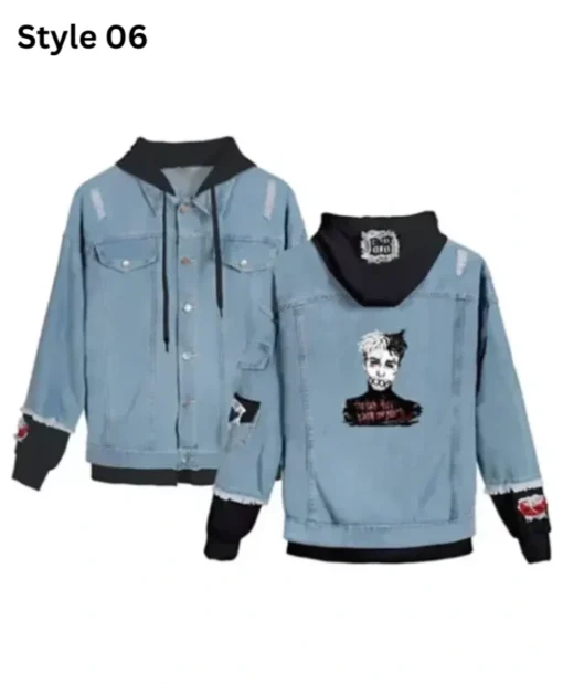 Xxxtentacion Blue and Black Denim Jacket