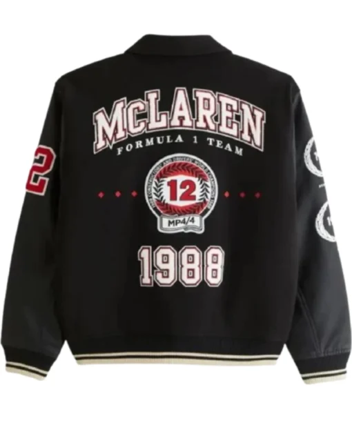 Mclaren Formula 1 Team 1988 Black Varsity Bomber Jacket