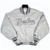 Silver New York Yankees 90’s Full-Snap Satin Jacket