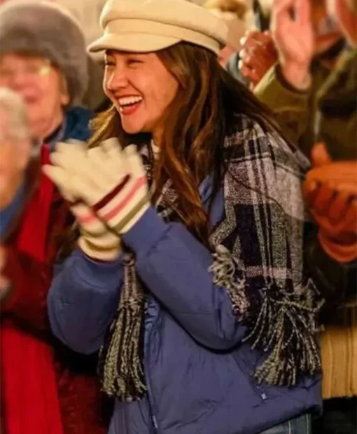 Anna Zhang Film A Cherry Pie Christmas 2025 Jennifer Blue Parachute Jacket