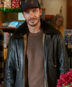 Ryan Carnes Movie A Cherry Pie Christmas 2025 Mitch Henriksen Black Leather Jacket