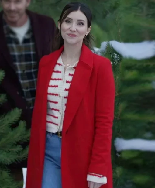 Natalie Movie A Christmas Prayer 2025 Shae Robins Red Wool Coat