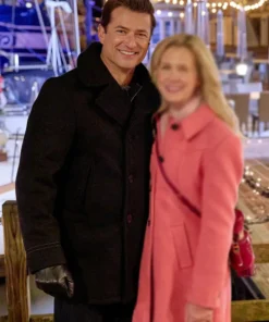 Wes Brown Movie A Newport Christmas 2025 Nick Black Wool Coat