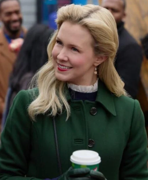 Ginna Claire Mason Film A Newport Christmas 2025 Ella Green Wool Coat