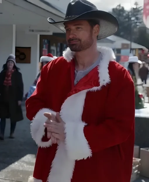 Warren Christie Film A Royal Montana Christmas 2025 Huntley Red Santa Coat