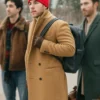A Very Jonas Christmas Movie 2025 Nick Jonas Brown Wool Coat