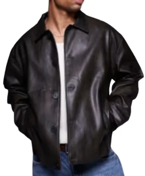 The Voice S28 Aarik Duncan Black Leather Jacket