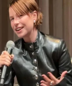 Hamnet Jessie Buckley Black Leather Jacket