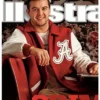 Alabama Crimson Tide Red and White Full-Snap Wool/Leather Varsity Jacket