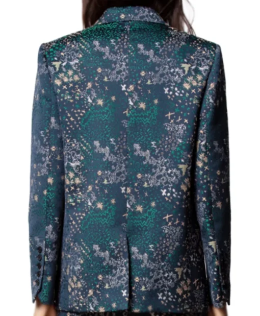 Tv-Show Alex Vs America S05 Blue Printed Blazer