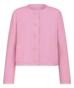 Buy Dana Perino America’s Newsroom 2025 Pink Collarless Jacket