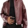 TV Show The Voice S28 Antonio Ramsey Burgundy Leather Jacket