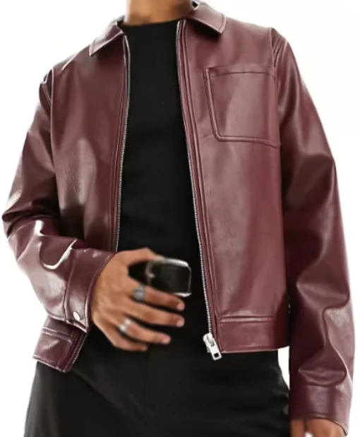 TV Show The Voice S28 Antonio Ramsey Burgundy Leather Jacket