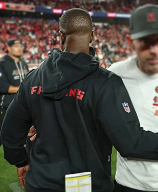 Raheem Morris 2025 Atlanta Falcons Coach Sideline Black Pullover Unisex Hoodie