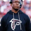 Raheem Morris 2025 Atlanta Falcons Coach Sideline Black Pullover Hoodie