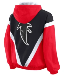 Atlanta Falcons Retro Crinkle Red and Black Full-Zip Windbreaker Hoodie