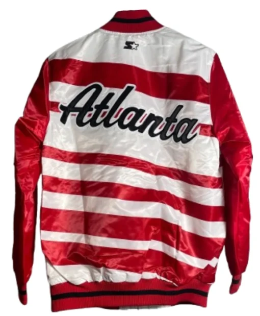 NFL Atlanta Falcons Starter Red and White Satin Jacket
