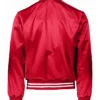 Baseball Augusta Sportswear Red and White Striped Rrim Satin Jacket