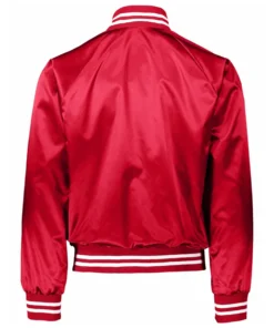 Baseball Augusta Sportswear Red and White Striped Rrim Satin Jacket