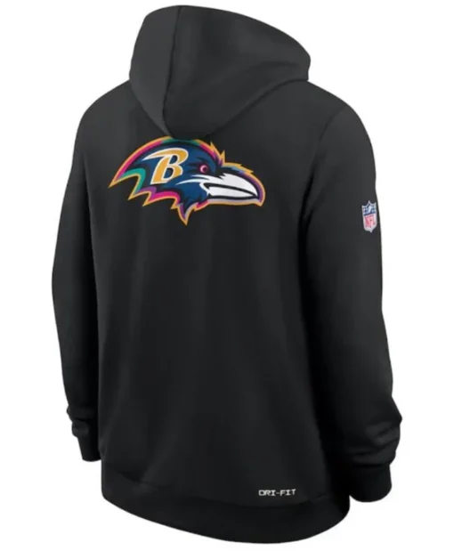 Unisex Crucial Catch Baltimore Ravens 2025 Sideline Black Hoodie