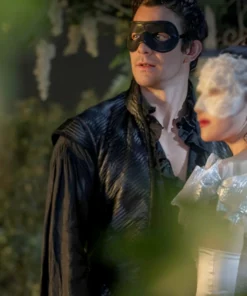 Luke Thompson Bridgerton S04 Black Leather Vest