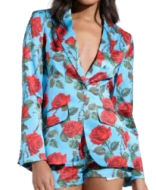 Chelsea Hamilton Beyond the Gates 2025 RhonniRose Mantilla Roses Satin Blazer