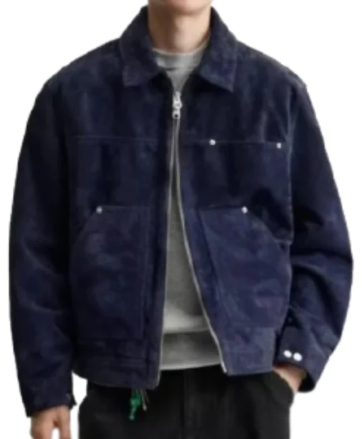 Sean Freeman Beyond the Gates 2025 Andre Richardson Navy Suede Leather Jacket