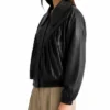 Black Oversized Retro Bomber Jacket Women