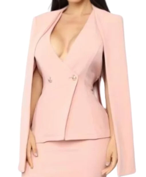 Bold And The Beautiful Katherine Kelly Lang Pink Cape Blazer Buy in Sale