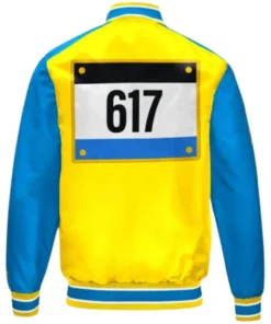 Boston Red Sox Full-Snap Gold and Blue Satin Varsity Jacket