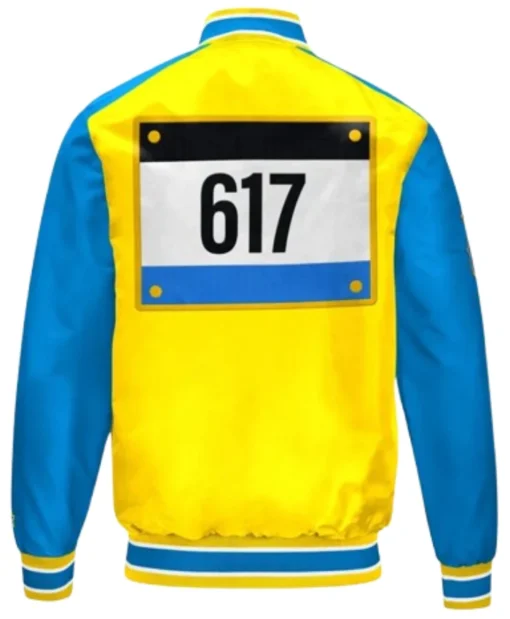 Boston Red Sox Full-Snap Gold and Blue Satin Varsity Jacket