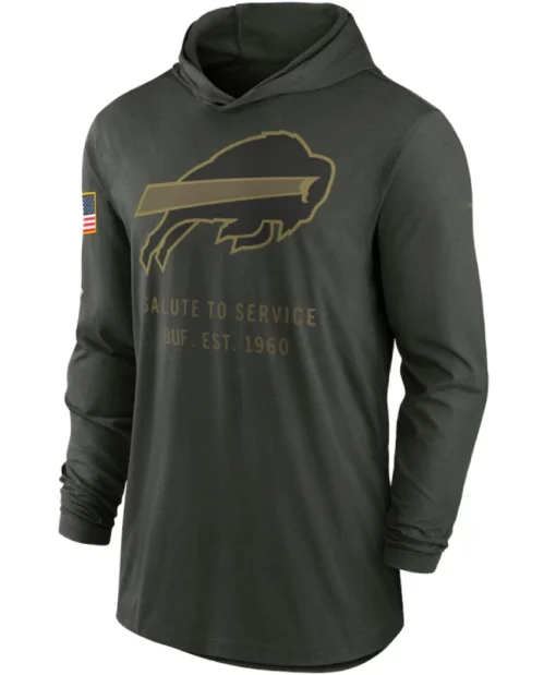 Buffalo Bills 2025 Salute To Service Sideline Pullover Hoodie