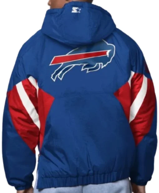 Breakaway Crinkle Popover Buffalo Bills Line Up Royal Pullover Hooded Jacket