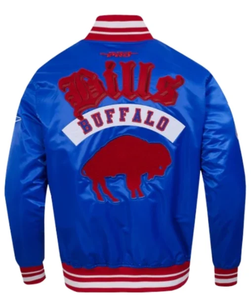 Nfl Buffalo Bills Rib Royal Satin Varsity Jacket