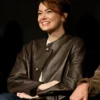 Emma Stone Bugonia BAFTA Screening 2025 Black Leather Jacket