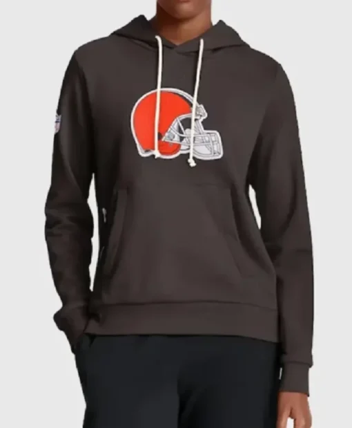 Shop Buy Cleveland Browns 2025 Sideline Pullover Hoodie In Black