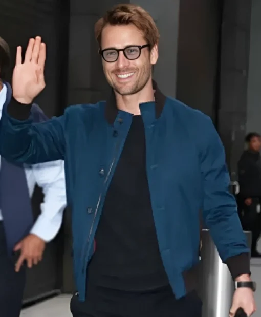 Glen Powell Good Morning America Blue Jacket