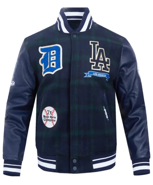 Los Angeles Dodgers Pro Prep Plaid Varsity Jacket